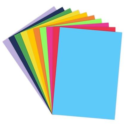 Color Point A4 Color Paper Premium Neon Colours Pack Of 100 Sheets (10 Colors X 10 Sheets Each Colour) For Art & Craft Work (Watercolor)