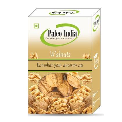 Paleo India 300gm California Inshell Walnuts|Saboot Akhrot Fresh Natural | Walnuts in the Shell, Rich in Omega-3, Antioxidants & Fiber |Healthy Snacks| Baking, Cooking| Dry Fruits