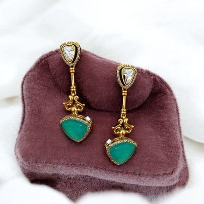 Peacock Emerald Earrings By Dia Art Jewels