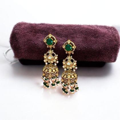 Kundan Meenakari Jhumka By Dia Art Jewels