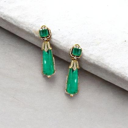 Emerald and Diamond Drops By Dia Art Jewels